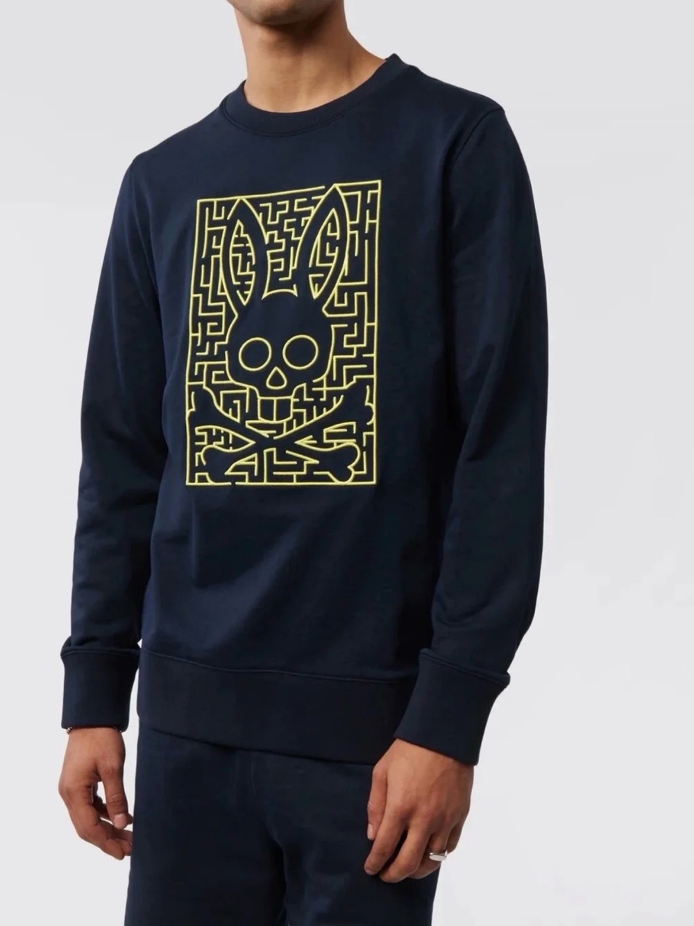 Psycho Bunny Pisani Embroidered crew neck sweatshirt, Navy - Picture 6 of 6